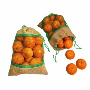 Bolsas de Almacenamiento de Verduras de Malla de Yute Natural, Reutilizables, con Cordón, para Frutas, Cebollas, Patatas, Embalaje Sostenible, de 2 a 5 kg - Product Image 1