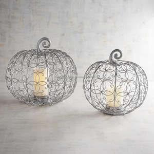 เชิงเทียนโลหะรูปฟักทองขายดีที่วางเทียนที่ใส่เทียนสุดสร้างสรรค์โคมไฟขวดโหลตกแต่งบ้านและโถอาหารค่ำใต้แสงเทียน - Product Image 1