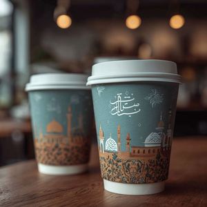 Gobelets en papier kraft à double paroi écologiques de qualité alimentaire avec logo personnalisé 12oz/16oz/10oz, toucher doux avec couvercles pour café chaud - Product Image 3