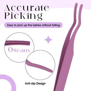Pince à épiler de précision en acier inoxydable durable de 10 mm, pointe incurvée, outil de maquillage pour salon de beauté et sourcils - Product Image 5
