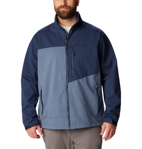 Chaqueta de Forro Polar para Hombre con Bloques de Color, Azul Marino, Cierre de Cremallera, Cortavientos, Informal, para Otoño, Corte Regular - Product Image 1