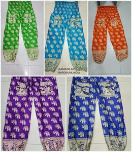 Trending Rayon Elephant Printed Ladies <b>Pyjamas</b> Hippie Style Pants for Summer Fashion Wholesale Supplier From India - Product Image 1