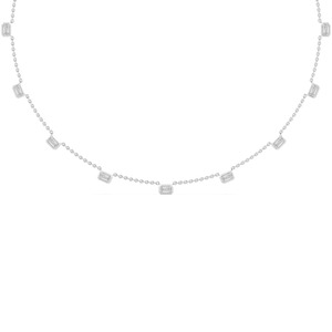 Collier élégant en or rose 9 carats avec diamant de laboratoire taille émeraude 3,41 CTW serti clos, chaîne de luxe, cadeau raffiné - Product Image 6