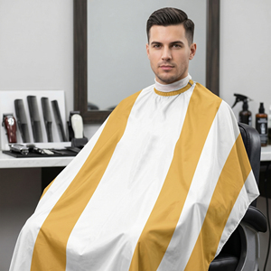 Capa de Barbero Profesional Impermeable para Corte de Cabello con Diseño Impreso, Bata de Salón Grande |   Gorra de salón personalizada sublimada y bordada - Product Image 1