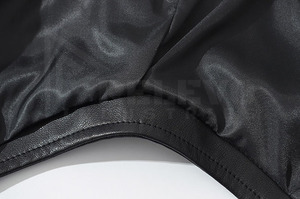High Quality Short Leather <b>Jacket</b> Men Stylish <b>Slim</b> <b>Fit</b> Quilted Winter Front Logo High Street Fashion Streetwear Outerwear - Product Image 6