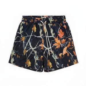 กางเกงขาสั้นผู้ชาย ระบายอากาศ แห้งเร็ว ผ้าถัก สไตล์ไฮสตรีท เอวยางยืด โลโก้ด้านหน้า ผ้าโพลีเอสเตอร์/คอตตอน รับสั่งพิมพ์ลาย - Product Image 1