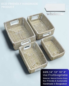 Cesta de Almacenamiento Natural Hecha a Mano, Organizador de Hierba con Tapa para Decoración del Hogar y Almacenamiento de Alimentos - Product Image 5