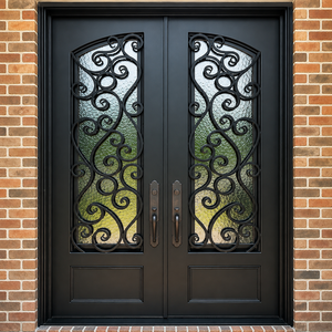 Impresionante Puerta Principal de Hierro Forjado para Hogares: Transforme el Atractivo de su Casa con Diseños Hechos a Mano y Personalizados - Product Image 1