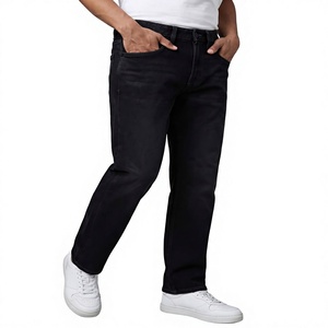 Jean slim noir imprimé extensible pour homme, coupe ajustée, style européen haut de gamme, pantalon long décontracté, nouvelle collection automne, vente en gros - Product Image 2