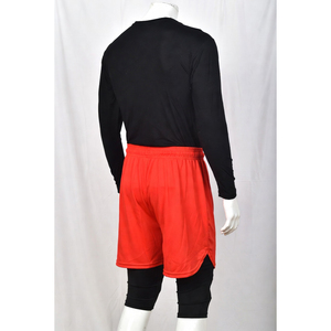 Shorts Awrah 2026 pour hommes, couleur unie, séchage rapide, coupe Bermuda, taille mi-haute élastique, décontracté, sport, rouge, en polyester tricoté - Product Image 5