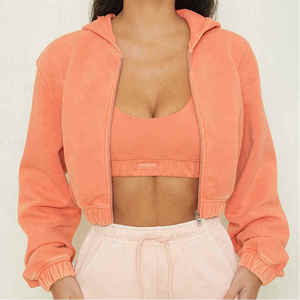 เสื้อฮู้ดครอปผู้หญิงคุณภาพพรีเมียมปี 2026 ดีไซน์สีสันสดใส ผ้าฟลีซ แฟชั่นทันสมัย เสื้อฮู้ดสั่งทำพิเศษแบบสั้นสำหรับผู้หญิง - Product Image 1