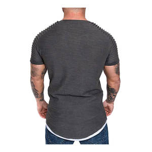 T-shirt de sport à manches courtes et longues pour hommes, respirant et élastique, pour fitness, entraînement, gym, vêtements de sport - Product Image 5