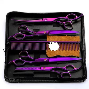 Wholesale Professional Barber Scissors Set Premium Hair Cutting and Thinning Shears Kit with Comb and Custom Color - Product Image 1