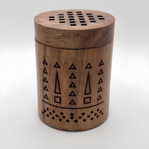 Difusor de Aromaterapia de Madera de Sándalo con Tapa, Diseño Geométrico Tallado, para Decoración del Hogar, Aceite Esencial - Product Image 3