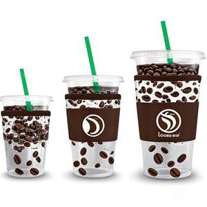 Beverage <b>Cooler</b> Sleeve Reusable Neoprene Iced for Hot Cold <b>Drinks</b> Sleeve Custom Pattern for Coffee and More 16-32oz - Product Image 2
