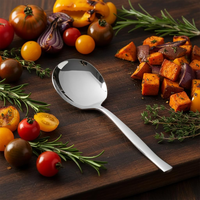 Cuillère en acier inoxydable, ustensiles de cuisine robustes en métal pour la maison, le restaurant, la restauration, la table à manger, le service de nourriture