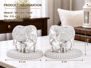 Cow Calf Pair Idol 100% Brass 4.5 3 3.5 cm 72 g Traditional Puja Murti Home Dcor Spiritual Gift Handmade Modern - Product Image 3