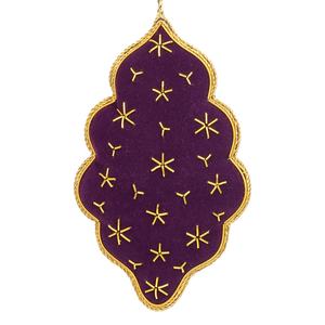 Adornos navideños de satén de terciopelo hechos a mano adornos bordados al por mayor piezas decorativas navideñas hechas a mano - Product Image 1