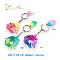 Llavero con Forma de Pez Colorido, Impresión UV, Material PS Duradero, Idea de Regalo de Recuerdo del Mundo Marino, con Opción de Logotipo Personalizado