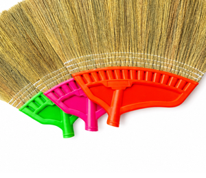 Natural Plant Material Broom <b>Head</b> Refill Pampas Fiber Medium Bristles Durable Eco-Friendly <b>Fan</b>-Shaped Design Floor Cleaning - Product Image 3