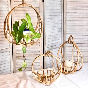 Rattan <b>Hanging</b> <b>Basket</b> Natural <b>Hanging</b> Flower Planter <b>Baskets</b> - Product Image 5