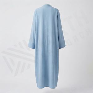 Ensemble Abaya Ouverte Populaire OEM Deux Pièces Vêtements Femme Nouveau Design Lin Modeste Élégant Kaftan Mode Islamique - Product Image 2