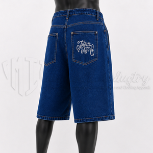 Pantalones Cortos de Mezclilla Personalizados para Hombre, Estilo Baggy, Hasta la Rodilla, Fabricante de Jeans Oversize Streetwear, Venta al por Mayor OEM ODM - Product Image 4
