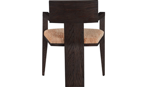 เก้าอี้ไม้สีน้ำตาลเข้มทรงเรขาคณิตสไตล์มินิมอลพร้อมพนักพิงรูปตัว T กว้างที่โดดเด่น - Product Image 5