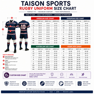 Uniforme de rugby pour hommes, jersey et short d'équipe rayés rouge et blanc, 100% polyester premium 240 GSM, logo personnalisé imprimé par transfert thermique, séchage rapide - Product Image 3