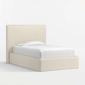 Contemporary <b>Floor</b> <b>Standing</b> Fabric Bed | Casual Luxury Fully Upholstered Bed Frame - Product Image 4