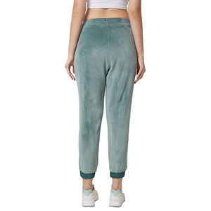 Pantalones Deportivos con Cordón para Mujer, Cintura Alta, Puños Elásticos, Bolsillos Laterales, Mezcla de Algodón y Lino Transpirable, para Verano - Product Image 3