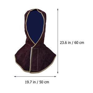 Premium Quality Welding Hood Cowhide Split Leather Welding Protective <b>Caps</b> With Neck Shoulder Drape Firefighting Welders Hood - Product Image 4