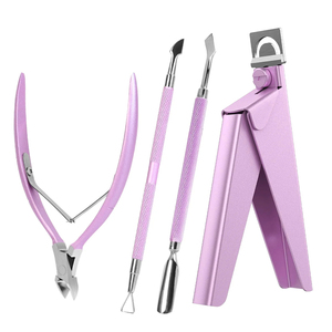 Coupe-ongles en acrylique avec repousse-cuticules, coupe-ongles professionnel, outil de manucure et pédicure, acier inoxydable, fabrication OEM - Product Image 1