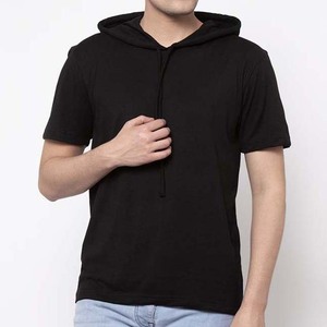 T-shirts à capuche pour hommes, séchage rapide, décontractés, à manches courtes, respirants, personnalisables, unis, en promotion à prix réduit - Product Image 6