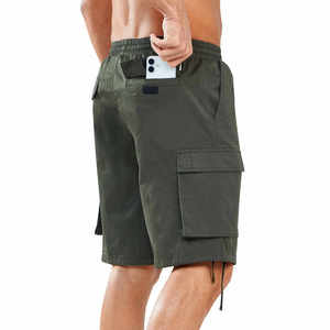 Shorts cargo pour homme, taille mi-haute, élastique, séchage rapide, tissu Oxford, décontractés, avec poches - Product Image 2