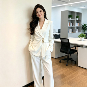 Completo da <span class=keywords><strong>Donna</strong></span> <span class=keywords><strong>con</strong></span> <span class=keywords><strong>Cintura</strong></span> e Vita Aderente, Set per il Lavoro - Product Image 6