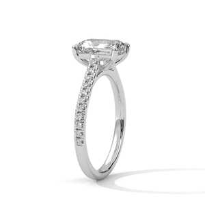 Anillo de compromiso de plata con diamante de laboratorio talla esmeralda, claridad VVS VS, para mujer, regalo de fiesta y cumpleaños - Product Image 2