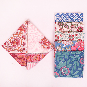 Indian Floral Handprinted Cotton Bandana, Lightweight Eco-Friendly Scarf, Stylish <b>Head</b> <b>Wrap</b> For Men & Women - Product Image 2