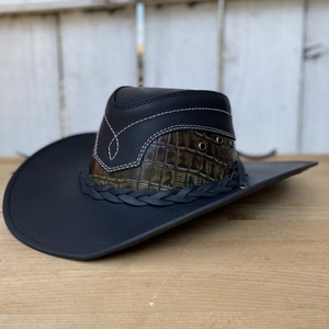 Chapeau de cowboy unisexe réglable, respirant, coupe-vent, pour adultes, 56-58 cm, noir rayé, chapeau de plage d'été - Product Image 2