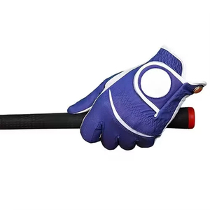 Guante de Golf de Cuero Cabarita Blanco y Azul para Mano Derecha, Palma Antideslizante de Cuero PU, Cierre a Presión Unisex, Guante Deportivo - Product Image 2