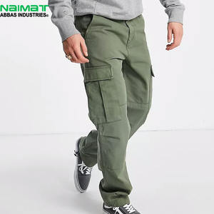 Pantalones Cargo Verde Oliva Premium para Hombre, Pantalones Tácticos Multibolsillos, Corte Holgado, Tela de Algodón, Ropa Casual para Trabajo al Aire Libre - Product Image 1