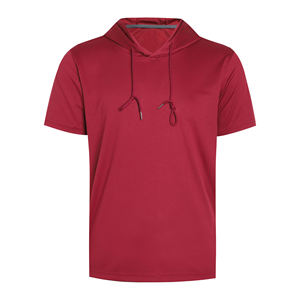 Sudadera con Capucha de Manga Corta Ventilada para Verano, Camiseta Deportiva para Hombre de Secado Rápido, Ropa de Entrenamiento Ligera, Sudadera con Capucha para Fitness - Product Image 1