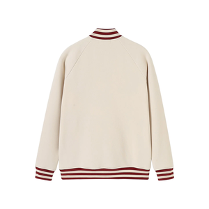 Chaqueta Varsity Premium Delta Crema y Marrón de Chenilla para Mujer, Estilo Griego, Chaqueta Universitaria - Product Image 2