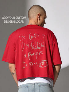 Camisetas de Hombre con Corte Cuadrado y Logotipo Personalizado, 100% Algodón, Hombros Caídos, Cuello Acanalado, Estilo Urbano, Manga Corta, Texto y Gráficos Personalizados - Product Image 5