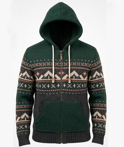 Sweat-shirt à capuche tricoté personnalisé brodé pour homme, en molleton épais, coupe oversize à épaules tombantes, uni, vente en gros - Product Image 3