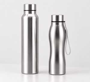 Stainless Steel <b>Water</b> <b>Bottle</b> Minimalist Design Portable Travel Use Modern Style for Office Gym School Leakproof portable travel - Product Image 1