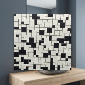 Design moderne linéaire dosseret mosaïque carreaux de mur diamant hexagonal Cube bande aléatoire porcelaine miroir verre 3D Look - Product Image 3