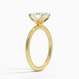 แหวนทองคำ 14K สีเหลือง ขนาด 1.5 มม. ดีไซน์แบบ Solitaire ที่ลงตัวอย่างสมบูรณ์แบบ พร้อมการฝังเพชรแบบ Solitaire ที่โดดเด่นและสวมใส่สบาย - Product Image 2