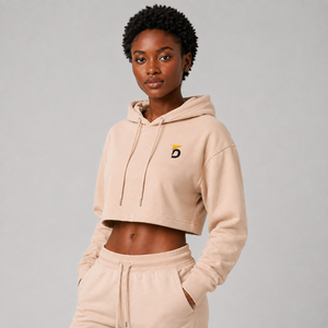 Hoodie court tendance pour femme, logo personnalisé, en molleton doux et coton, chaud, confortable, décontracté, mode streetwear - Product Image 3