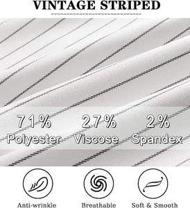 Traje de Hombre Cruzado a Rayas Estilo Británico, Corte Regular, Cuello de Solapa, Antiarrugas, Poliéster, Ropa de Negocios - Product Image 5